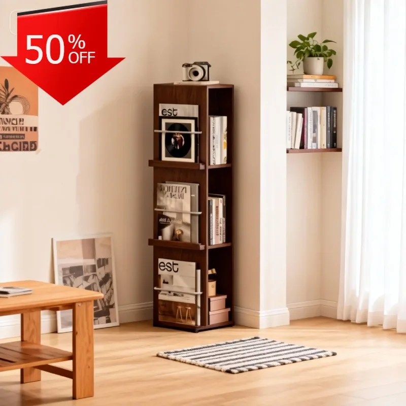 Display Cabinet Furnitures Living Room Organizer Bookcase Books Shelves Organizers Rotating Bookshelf Storage Shelf Book Tower