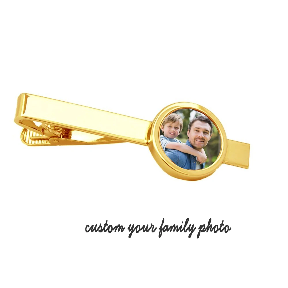 Personalized Photo Tie Clip High Quality Stainless Steel Custom Photo Tie Clip Custom Jewelry For Men Father's Day Memorial Gift