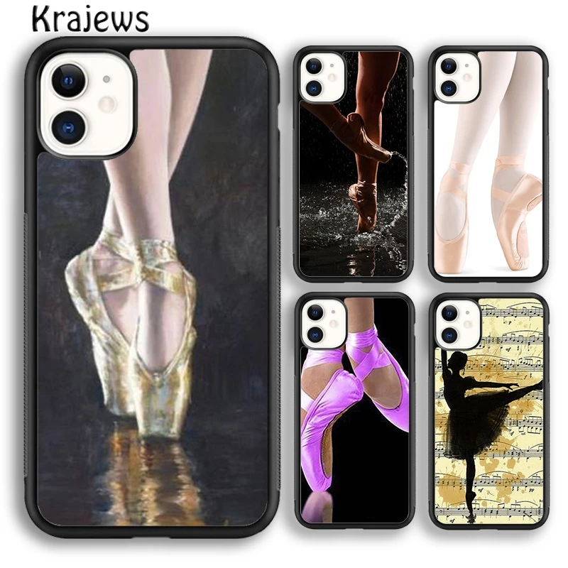 Ballerina girl Pointe Ballet Slippers Shoes Phone Case Cover For iPhone 16 15 14 plus XR XS 11 12 mini 13 pro max