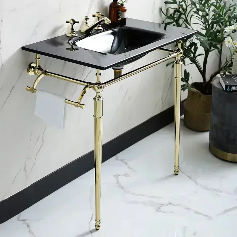 traditional bathroom stainless steel stand tempered glass classic wash basin bathroom sink