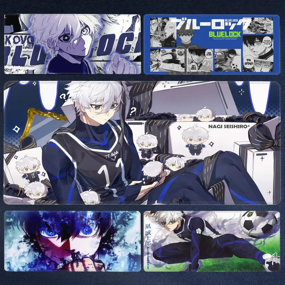 

Mouse Pad Japan Anime Blue Lock Nagi Seishiro Mousepad PC Gamer Keyboard Rug Black And White Laptop Gaming Accessories Desk Mat