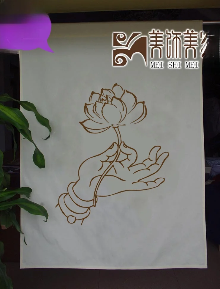 

Чистый хлопок, ручная занавеска с изображением Будды лотоса, перегородка для чайной комнаты, декоративная китайская подвесная занавеска для студии йоги