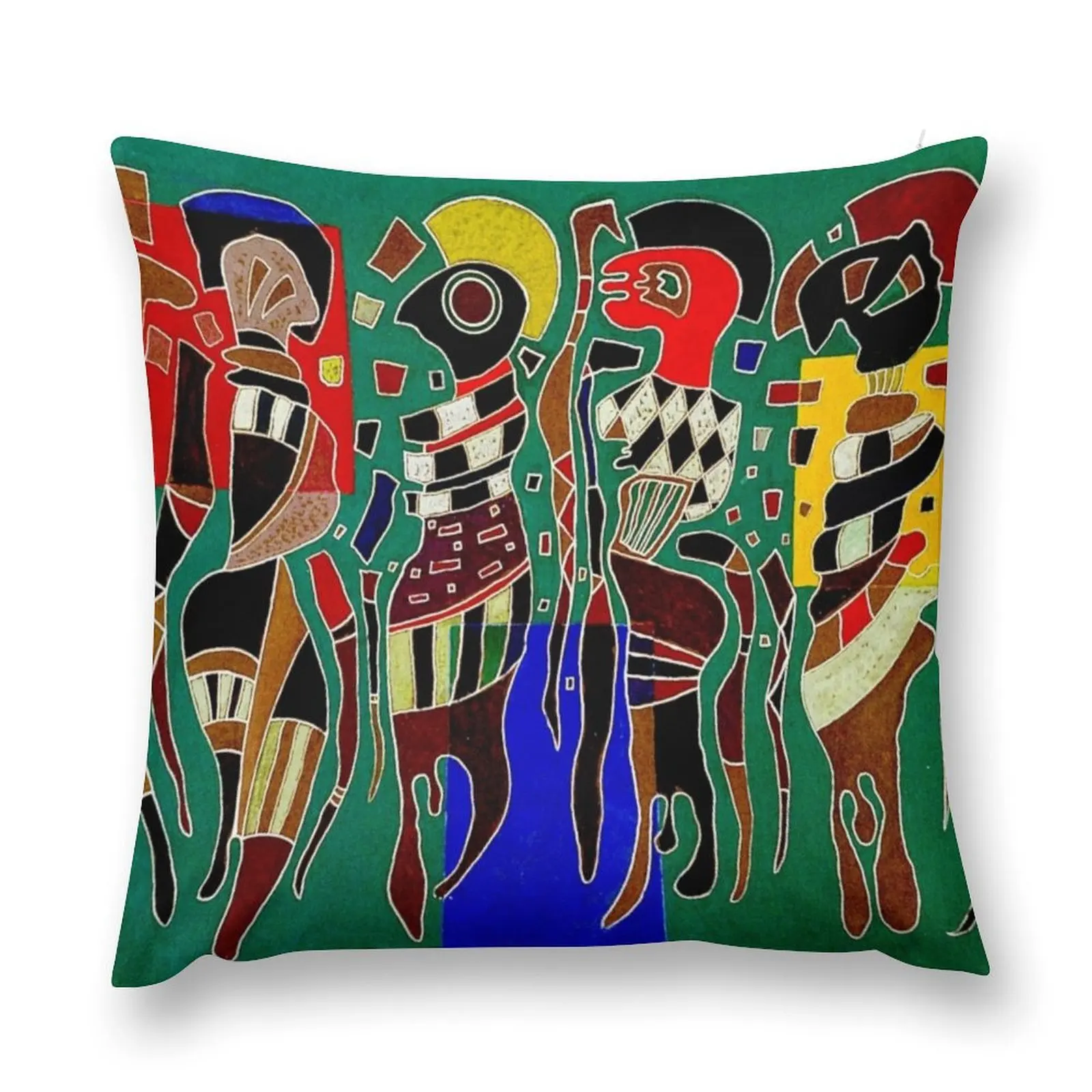 Kandinsky Four Figures on Three Squares 4 figuren auf 3 quadraten Throw Pillow Custom Cushion pillow