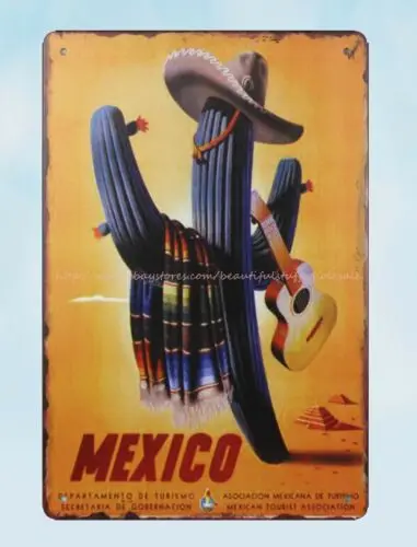 new home decorating ideas Mexico travel metal tin sign