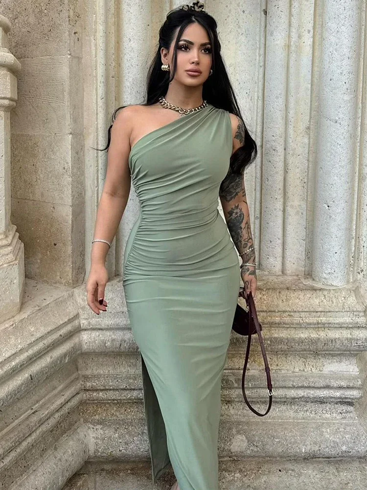 

Summer Maxi Dress Women Sexy Split Fashion Sleeveless Backless Slim Dress Female Casual Streetwear Club Elegant Party Dresses