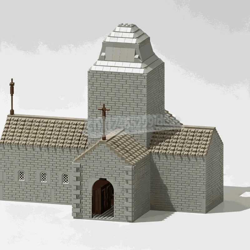 2381PCS Medieval Stone Church Building Blocks Gothic Architecture Model DIY Assembly Set Detailed Interior Collection Gift Toy