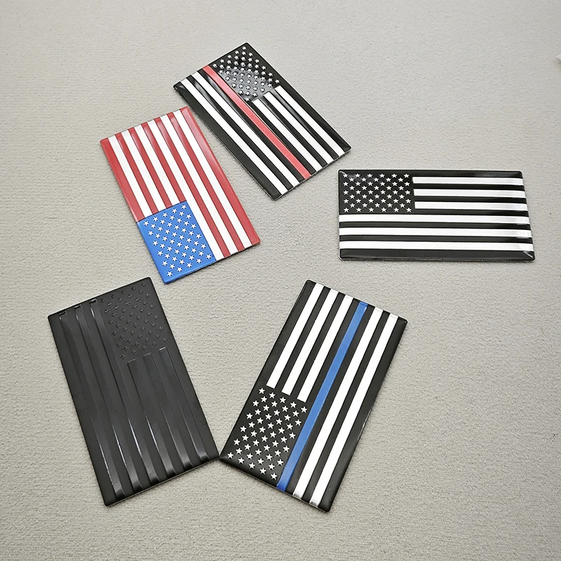 Pegatina de aluminio con bandera americana para coche, insignia para motocicleta, accesorio para automóvil, calcomanía duradera para automóvil, accesorios universales para coche, 1 ud.