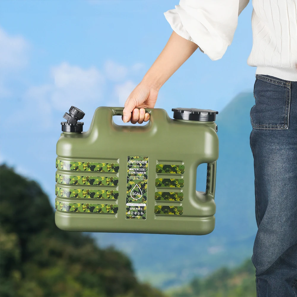 18.5L Water Storage Container Leak-Proof Drinking Water Bucket Large Capacity Water Container Jug for Vehicle Car Camping
