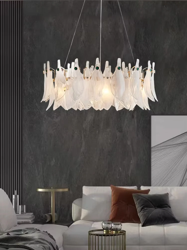 Lamparas Colgantes Para Techo Chandelier Cloud Mist Glass G9 Light Source New Style Luxury Home Appliance Lampara Decoration