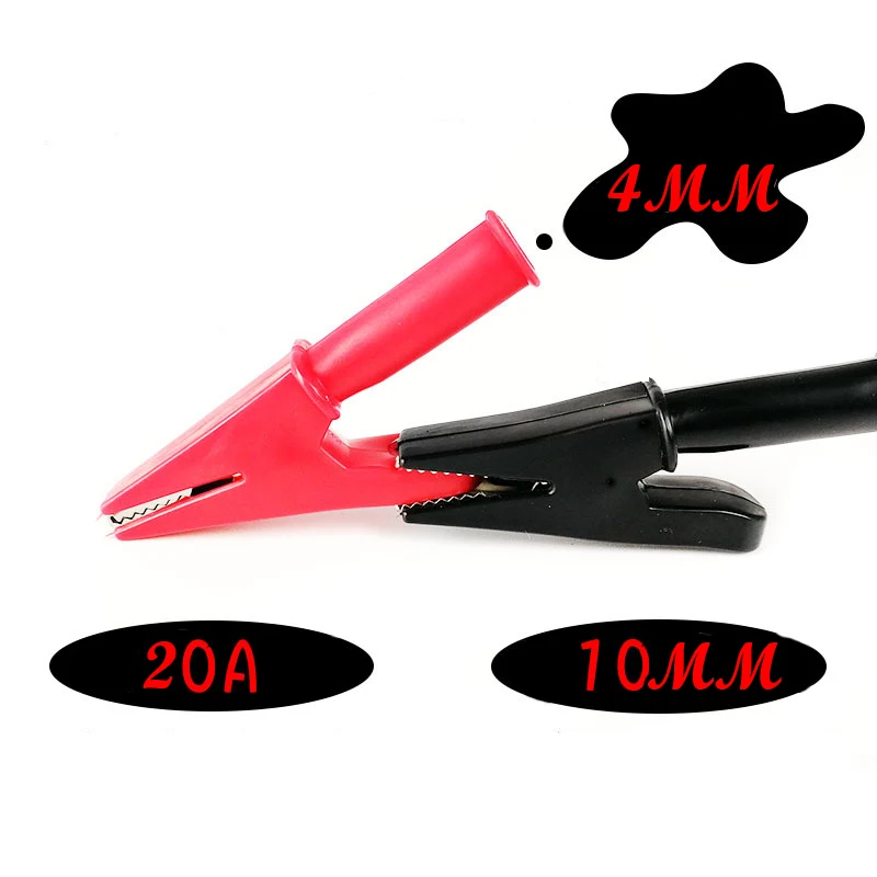 4mm Banana Plug Probe Test Electric Black Red Color Cable Alligator Clip Alligator Socket Insulated DIY Clips A3