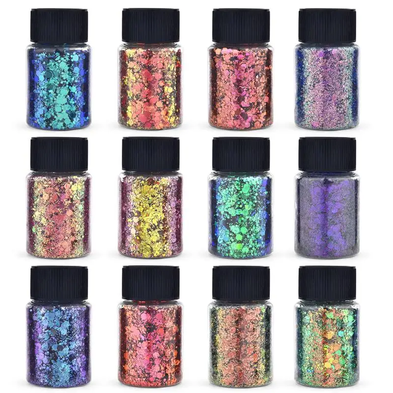 1Bottle Chameleon Glitter Powder Epoxy Resin Filling Pigment DIY Mix Sequins Epoxy Resin Jewelry Making Nail Art Accessories