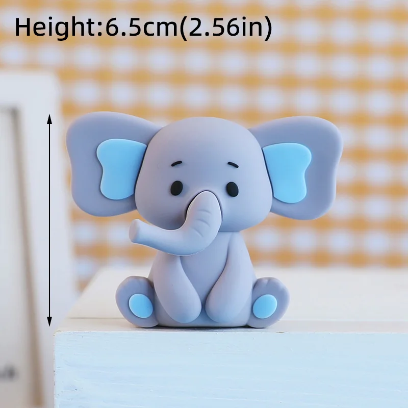 Niedlicher Baby-Elefant-Kuchenaufsatz für den 1. und 2. Geburtstag, Junge, Mädchen, Geschlechtsoffenbarung, Babyparty, Kinderparty, Feier-Deko-Set – Detail 5