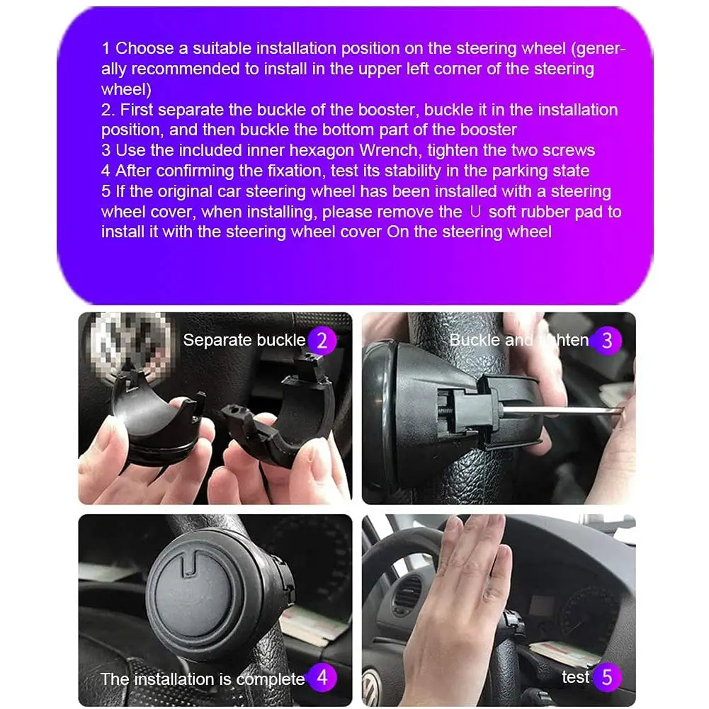 Metal Car Power Handle Spinner Steering Wheel Knob 360 Degree Tation Universal Driving Steering Wheel Knob Acesssories