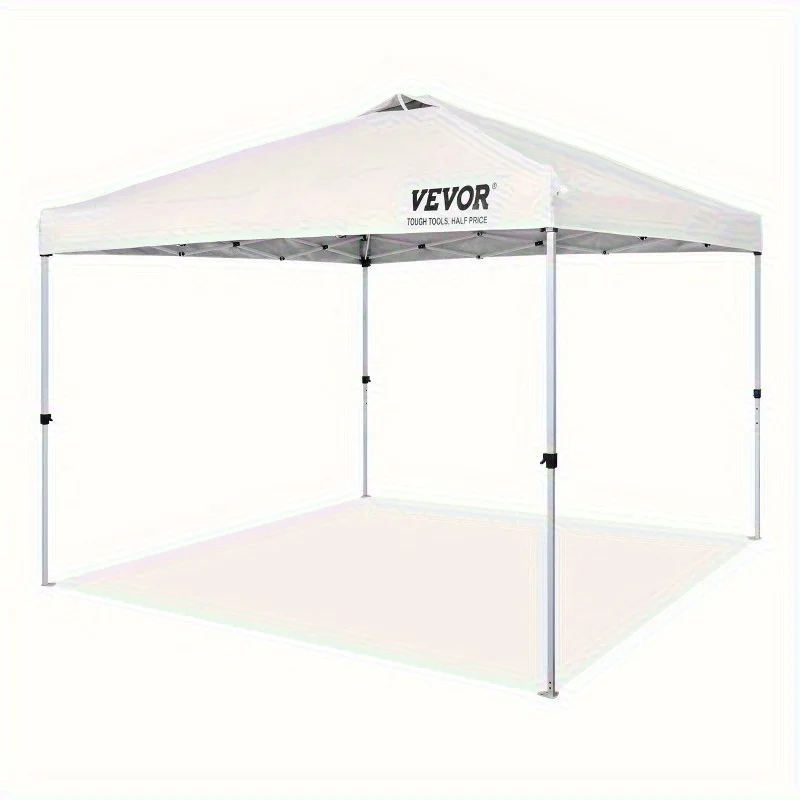 Pop-up Canopy Tent, 10 X 10 Ft, 250 D PU Silver Tarpaulin With Portable Roller Bag And 4 Sandbags, Waterproof And Sunshade