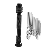 A34R Hand Drill Bits Set 31Pcs Hand Drill Set Precision Pin Vise Micro-Mini Twist Drill Bits For Metal Wood, Delicate Manual Wor