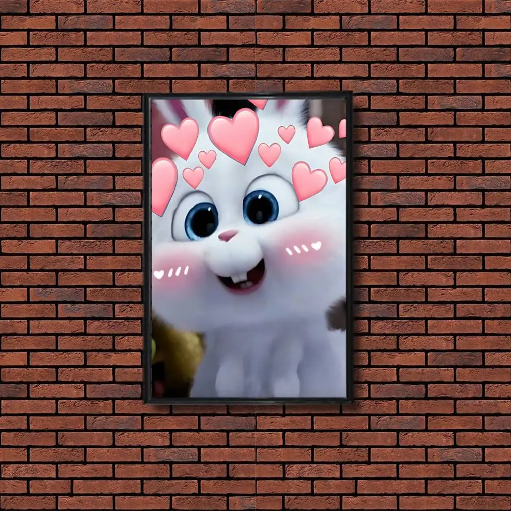 cute white Snowball Secret Life of Pets High Quality Dorm Living Room Aesthetic Wall Decoration Painting Poster Stickers Gift