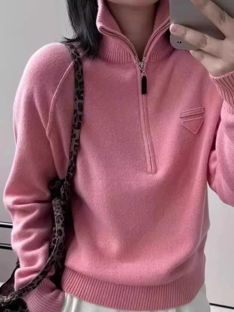 Sweater Rajut Nyaman Hoodie Panjang dengan Resleting Desain Korea Kasual Efek Langsing Santai Model Baru