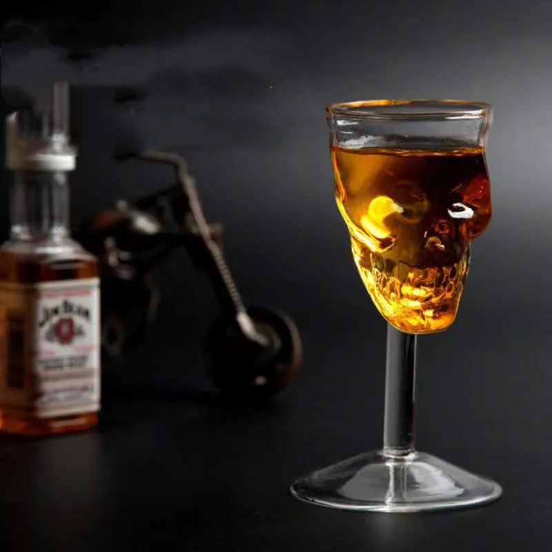 Creative Skull Head Goblet Cup Shape Glass Cup Creative Cocktail Glass Crystal Glass Red Wine Glass Party Bar Night Club Decor