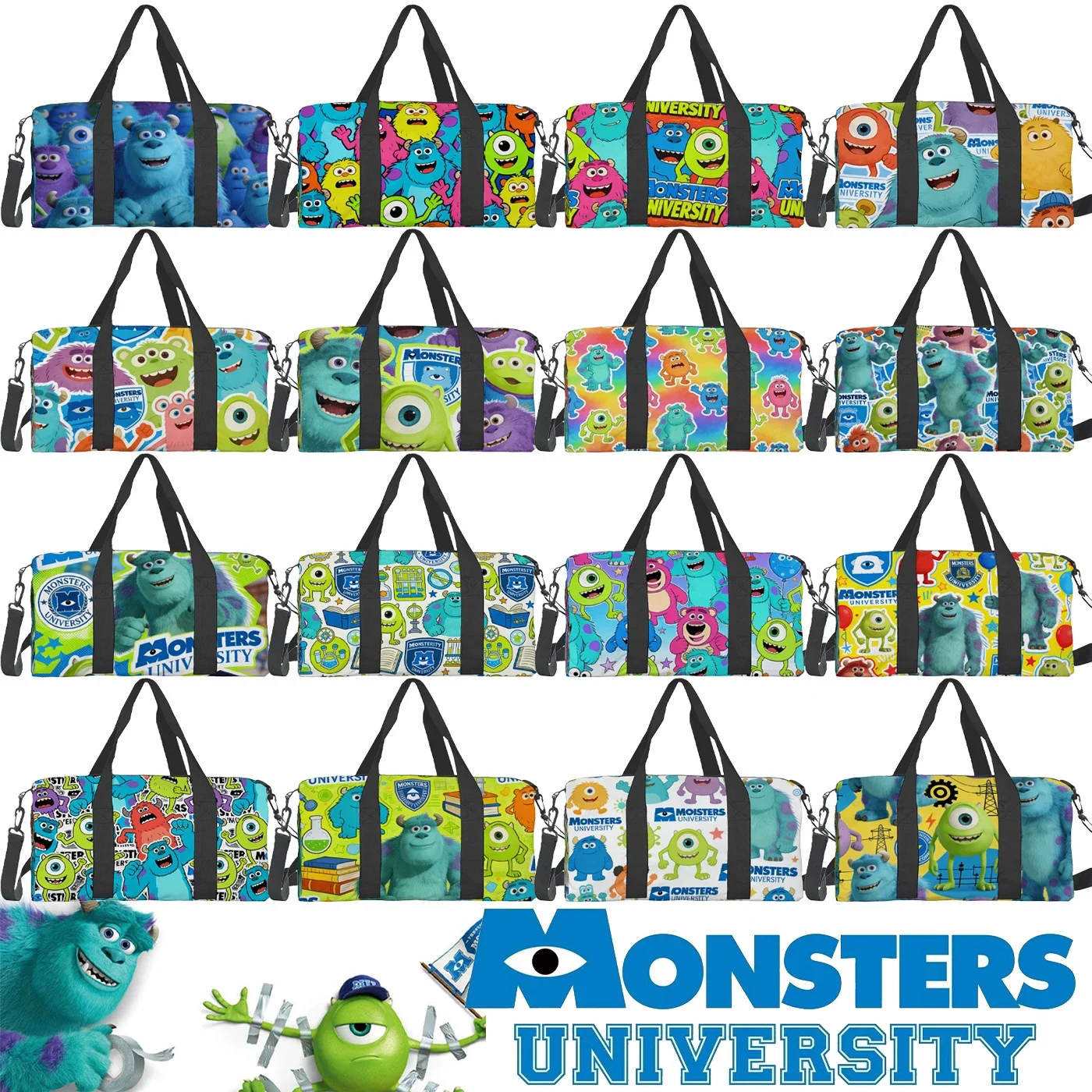 

1pc Monsters University theme,Tote Bag, Gym Bag, Shoulder Bag, High-Quality, Large Capacity, Fashionable Gift, Casual Travel