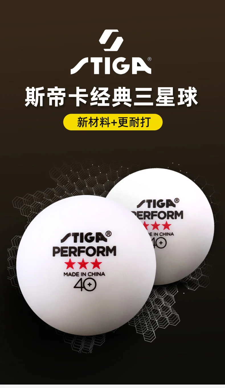 STIGA 3 Sterne 40+ Tischtennisbälle ITTF ABS Neues Material Ping-Pong-Bälle mit Naht, hohe Elastizität, langlebig, Trainings-Spielbälle – Detail 2