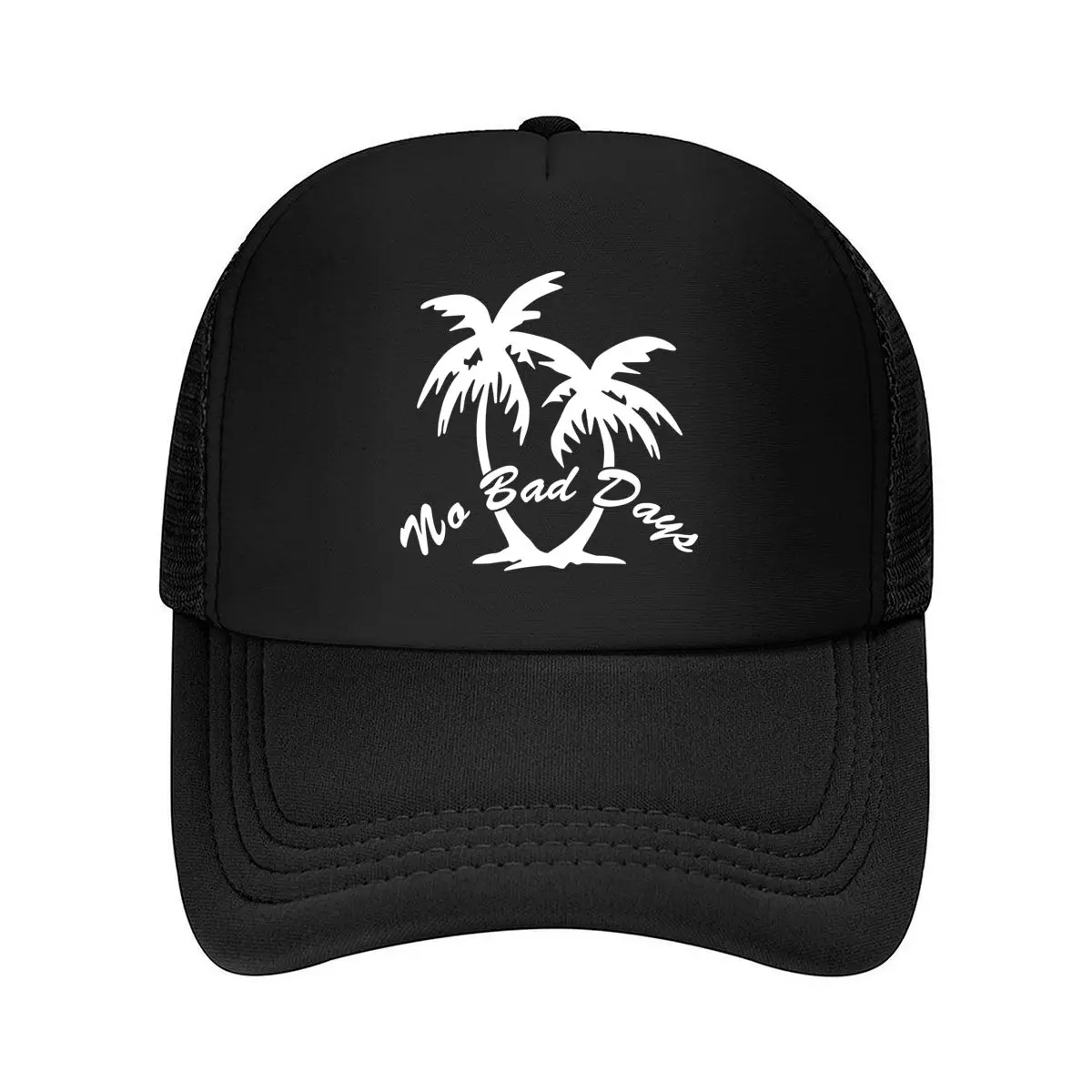 No Bad Days Coconut Tree Print Unisex Cap, Adjustable Size Outdoor Lightweight Hat, Cap, Trendy Unis 2026 Mesh Baseball Cap