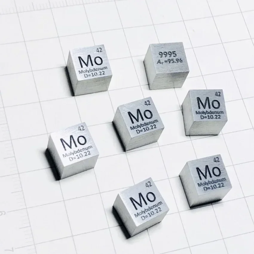 99.95% High Purity Molybdenum Metal Mo Carved Element Periodic Table 10mm Cube