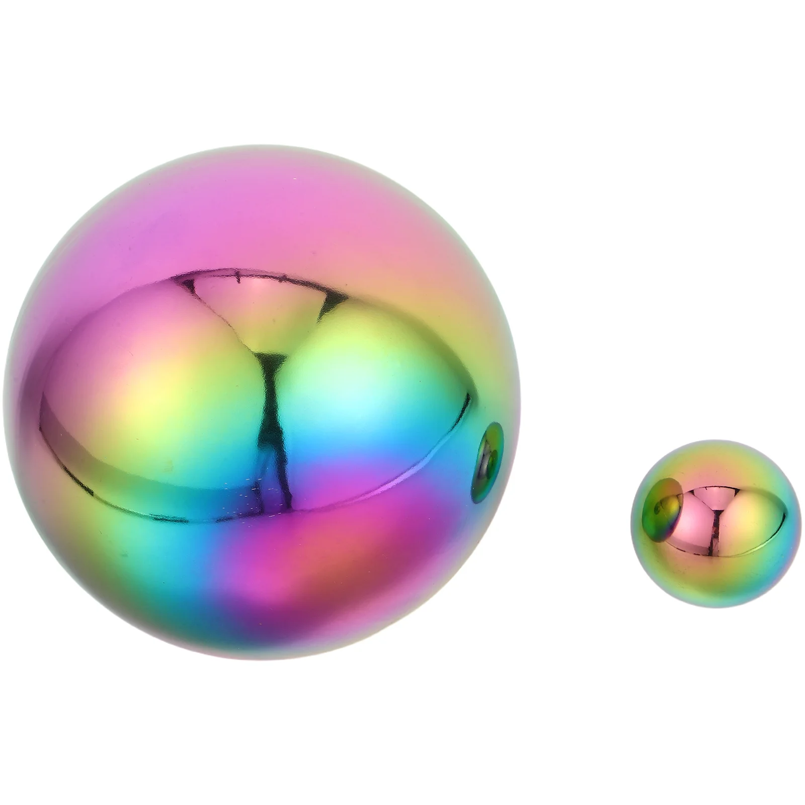 

2Pcs Stainless Steel Colorful Reflective Gazing Ball Hollow Metal Sphere Hanging Decor Garden Lawn Outdoor Indoor Display
