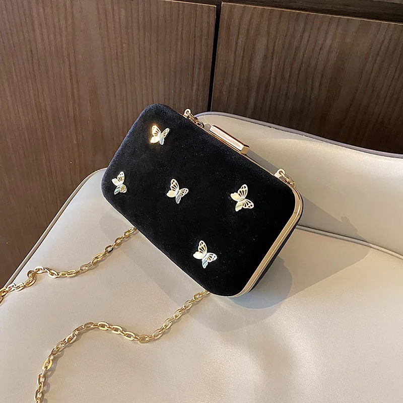 Осень 2025. Новинка! Изысканная сумка-коробка с украшением в виде бабочки — стильная сумка-мессенджер с цепочкой для индивидуальной моды