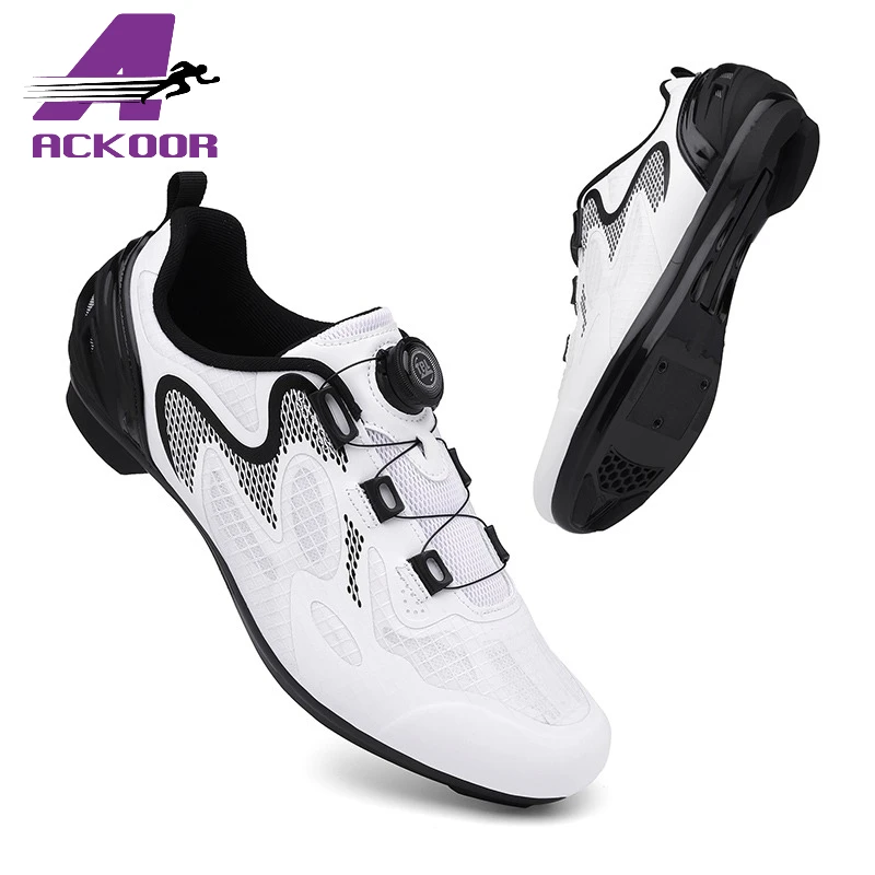 

ACKOOR Cycling Shoes Road Bike Men New Racing Contest Self-Locking Speed Mtb Bicycle Sneakers Women Flat Cycling Footwear