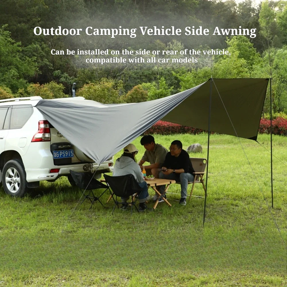 SUV Car Rear Tent Black Coating Tailgate Awning Sun Shade Canopy Waterproof Outdoor Camping Trunk Tent
