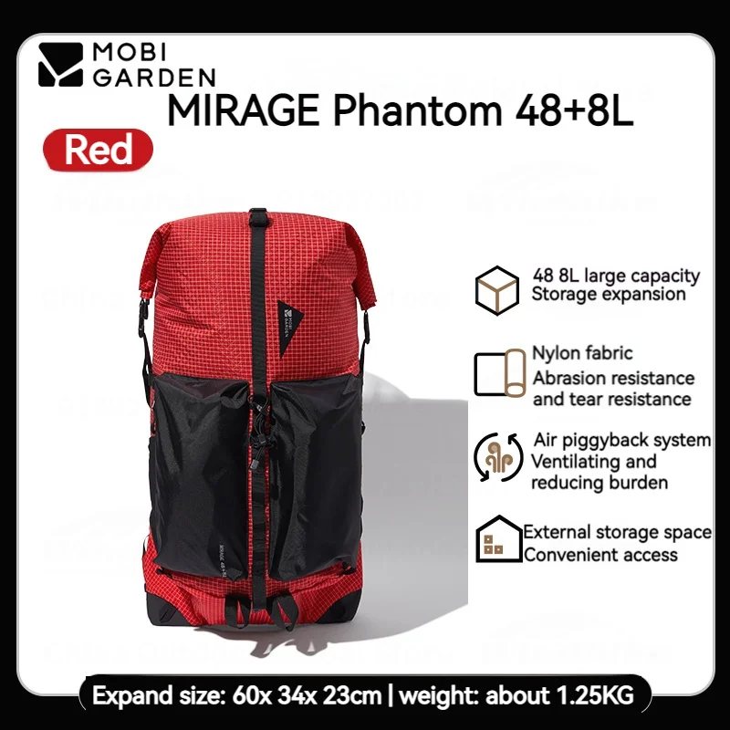 Mobi Garden Camping Outdoor Wander rucksack 48 8l Aufhängung halterung Aluminium legierung Last 2-3 Tage liefert große Kapazität Tasche 5