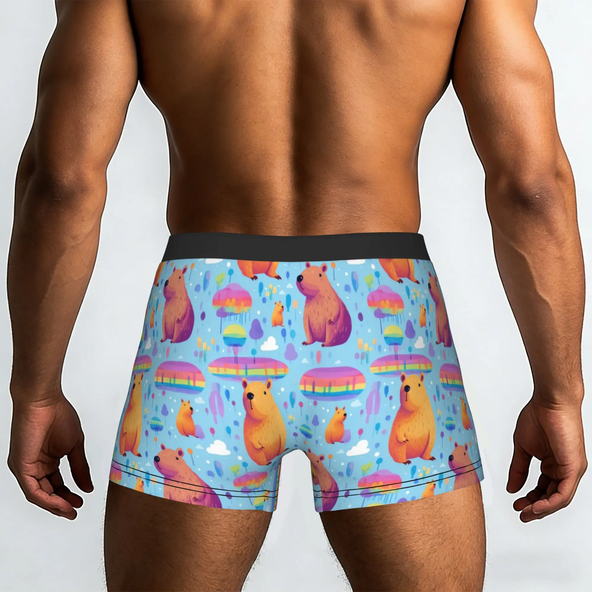 Customized Bright Colors Capybara Pattern Boxer Shorts For Men 3D Print  Underwear Panties Briefs Stretch Underpants
