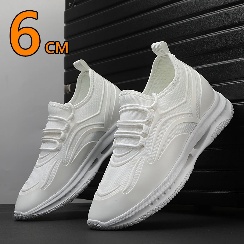 New Casual Sneakers Men Elevator Shoes Fashion Sports Shoes With Hidden Heels 6CM Heightening Shoes Man Daily Life Footwear