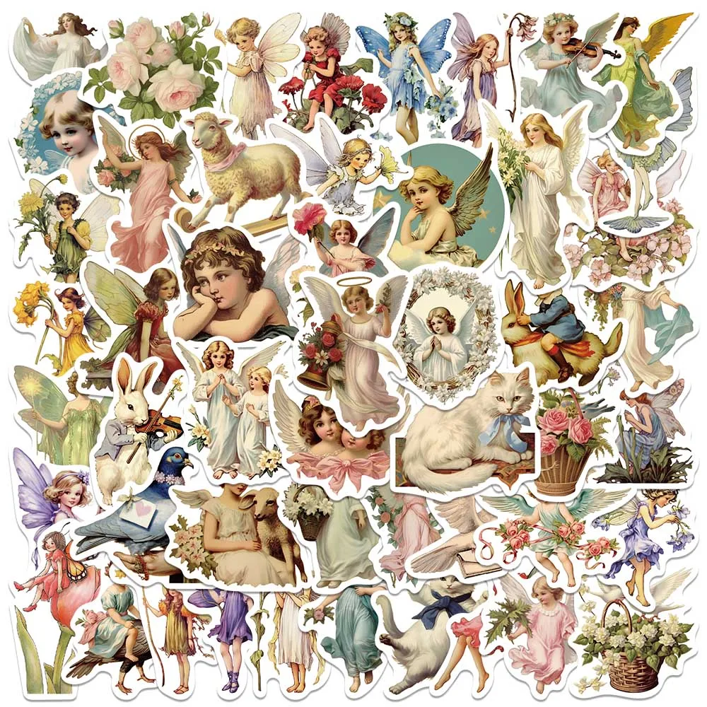 50pcs Cartoon Kids Decals Cute Fairytale Painting Stickers For Laptop Water Bottle Luggage Diary Phone Waterproof Graffiti