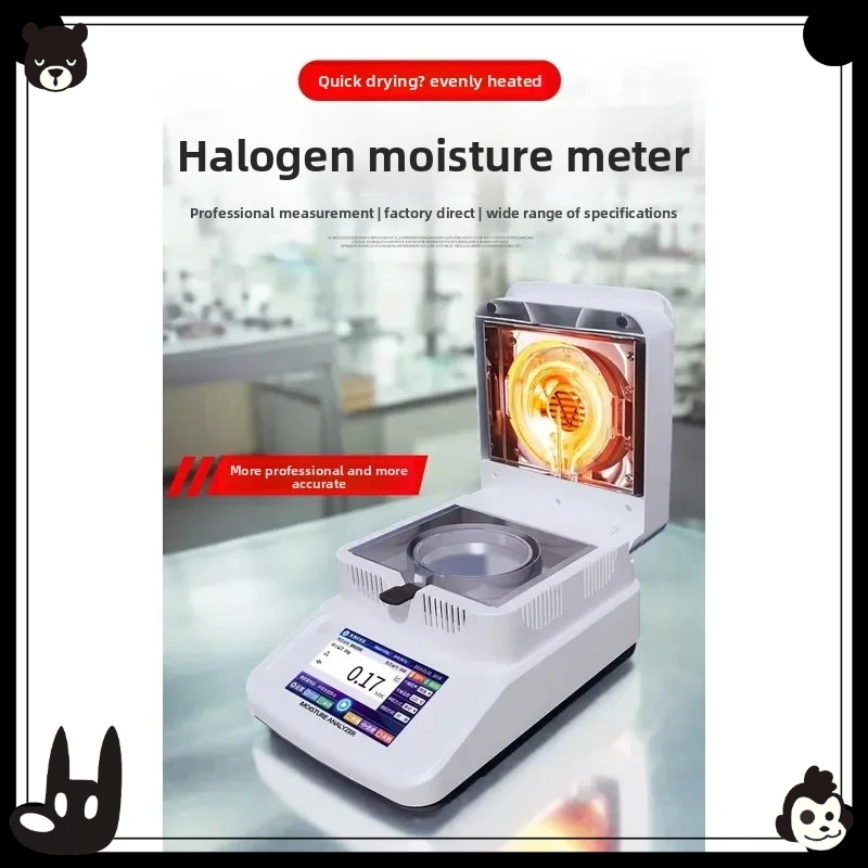 Halogen Drying Moisture Tester, Solid Content Dete ctor for Feed Food Herbal Soil Slurry