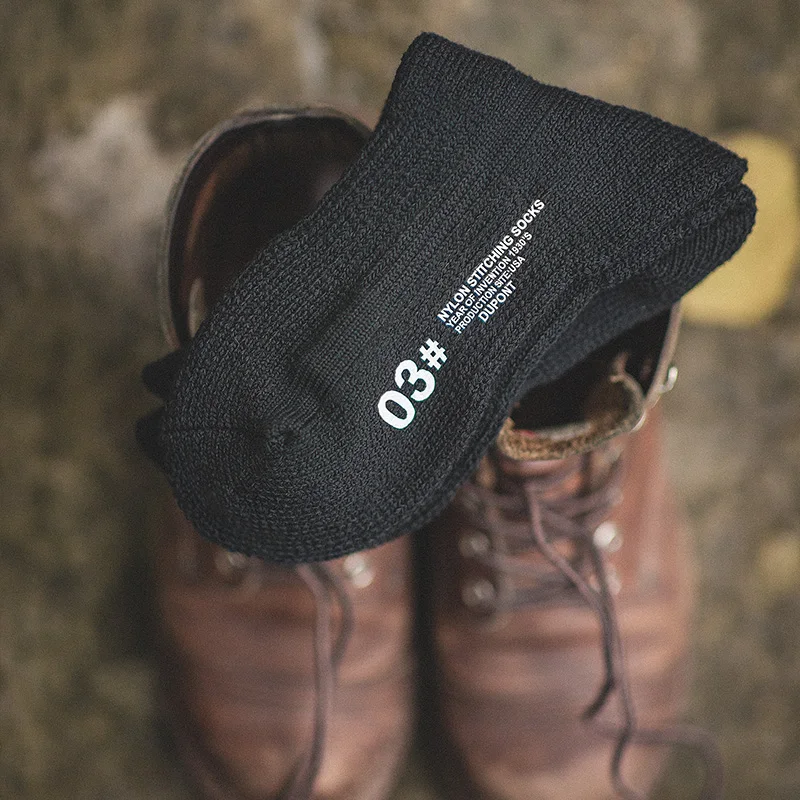 جوارب Maden Men's متماسكة متوسطة الساق شتوية قابلة للتنفس دافئة بلون سادة كاجوال للارتداء اليومي جوارب مريحة ناعمة #2