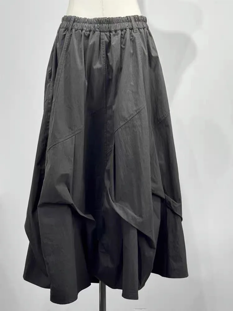 ay Pleated Workwear  Midi Skirt for Women Summer Design Sensation Mountain Sle Haome Mid-Length Skirts