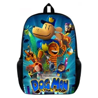 Mochila de dibujos animados para hombre y perro, bolsas escolares para estudiantes, bolsas para libros con cremallera de 40cm/15,7 pulgadas, Mochila para ordenador portátil, regalo de cumpleaños para niños