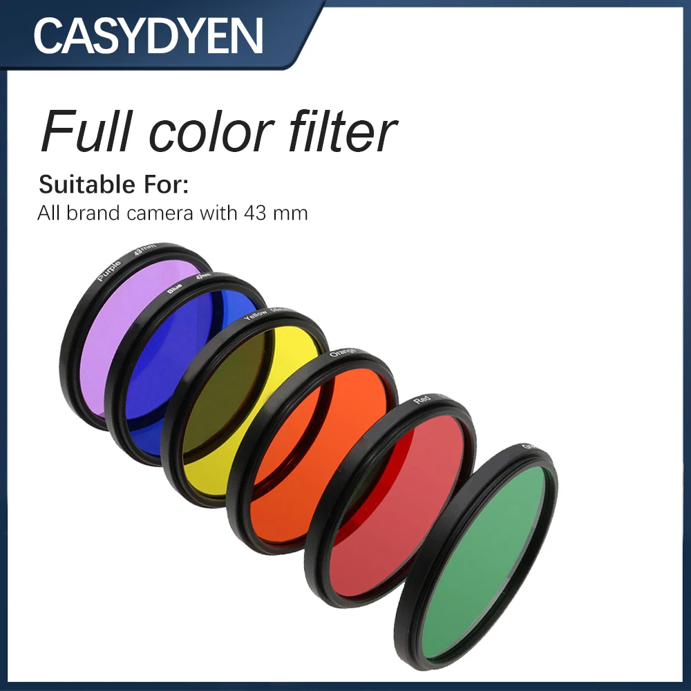 Colorful Filter Color Filtors Full Red Yellow Green Blue Orange Purple 43MM DSLR Camera Camera Filter