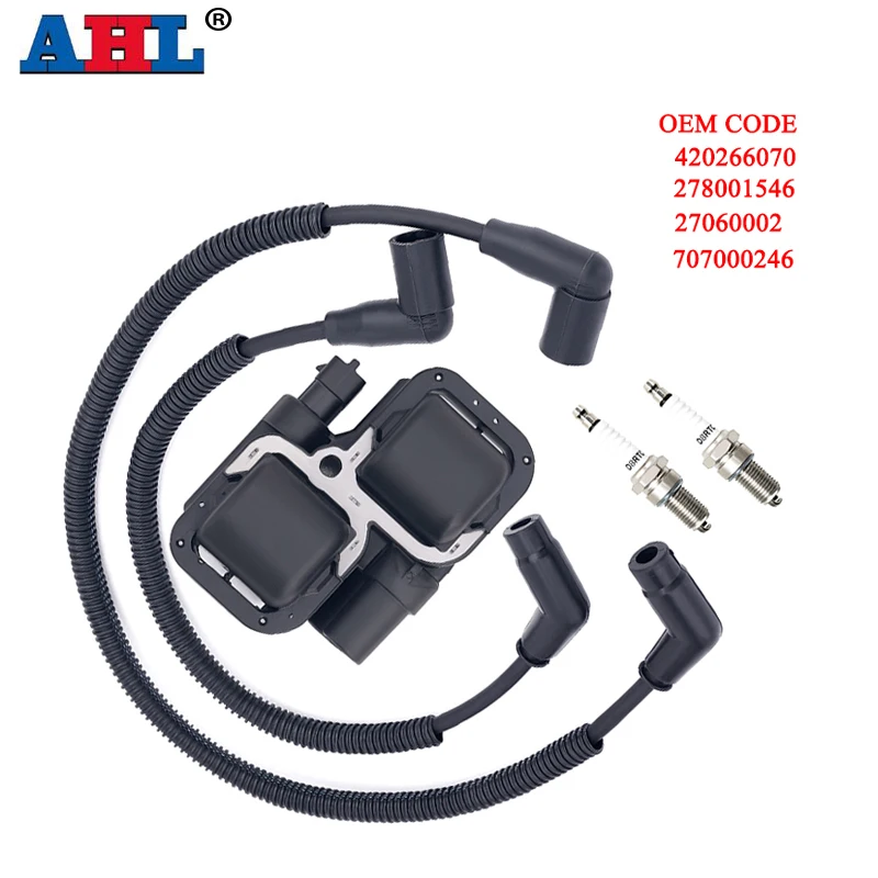 

AHL Motorcycle Ignition Coil Spark Plug Wire Cap For Can-Am Bombardier TRAXTER 500 Commander 800R 278001546 27060002 707000246