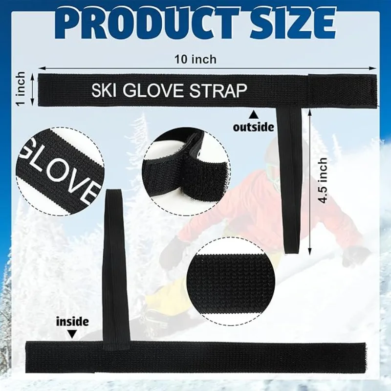 Sport Gloves Safety Strap Men Women Sking Gloves Elastic Wrist Leash Handcuffs Snow Goggles Ski Goggle Skis Accessaries