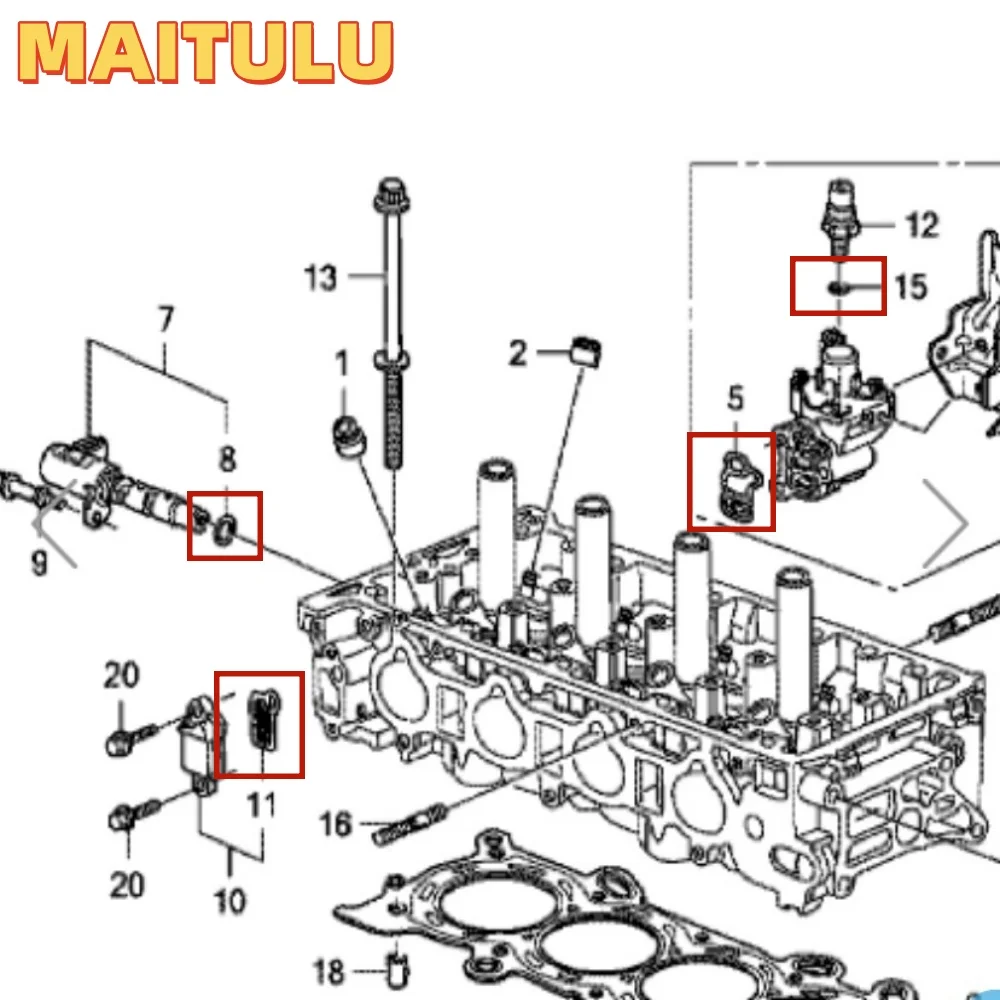 VTEC Dichtungs-Magnetventil-Filter für Honda 03-07 Accord CR-V 02-06 15815-RAA-A02 15845-RAA-A01 Magnetventil-Kit – Detail 3
