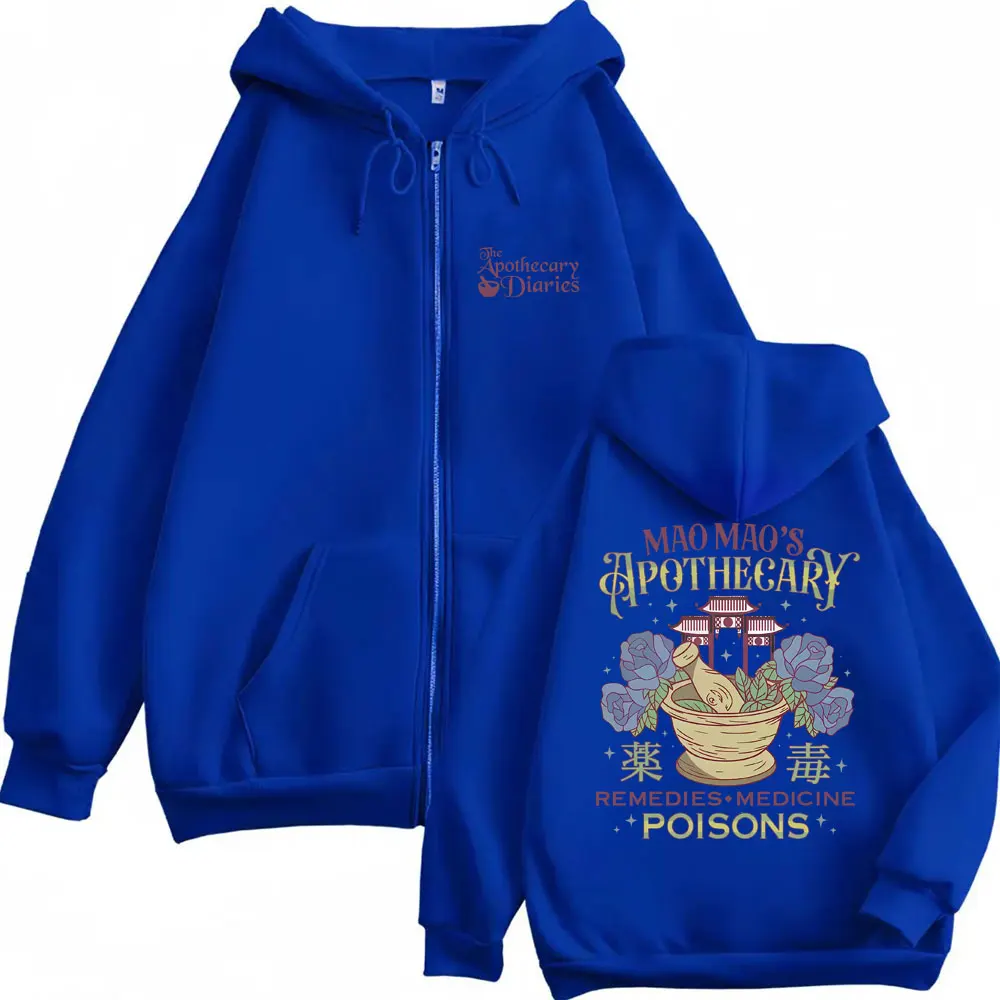 Anime The Apothecary Diaries Maomao Zipper Hoodie Männer Frauen Casual Fleece Übergroße Zip Up Sweatshirt Männliche Vintage Zip Up Jacke – Detail 4