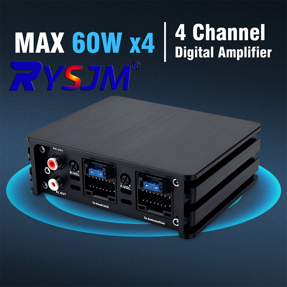 4-Channel Car Amplifier (60Wx4) 240W Max Power for Large Display Android Devices Audio Subwoofers and Speakers Car Stereo AMP