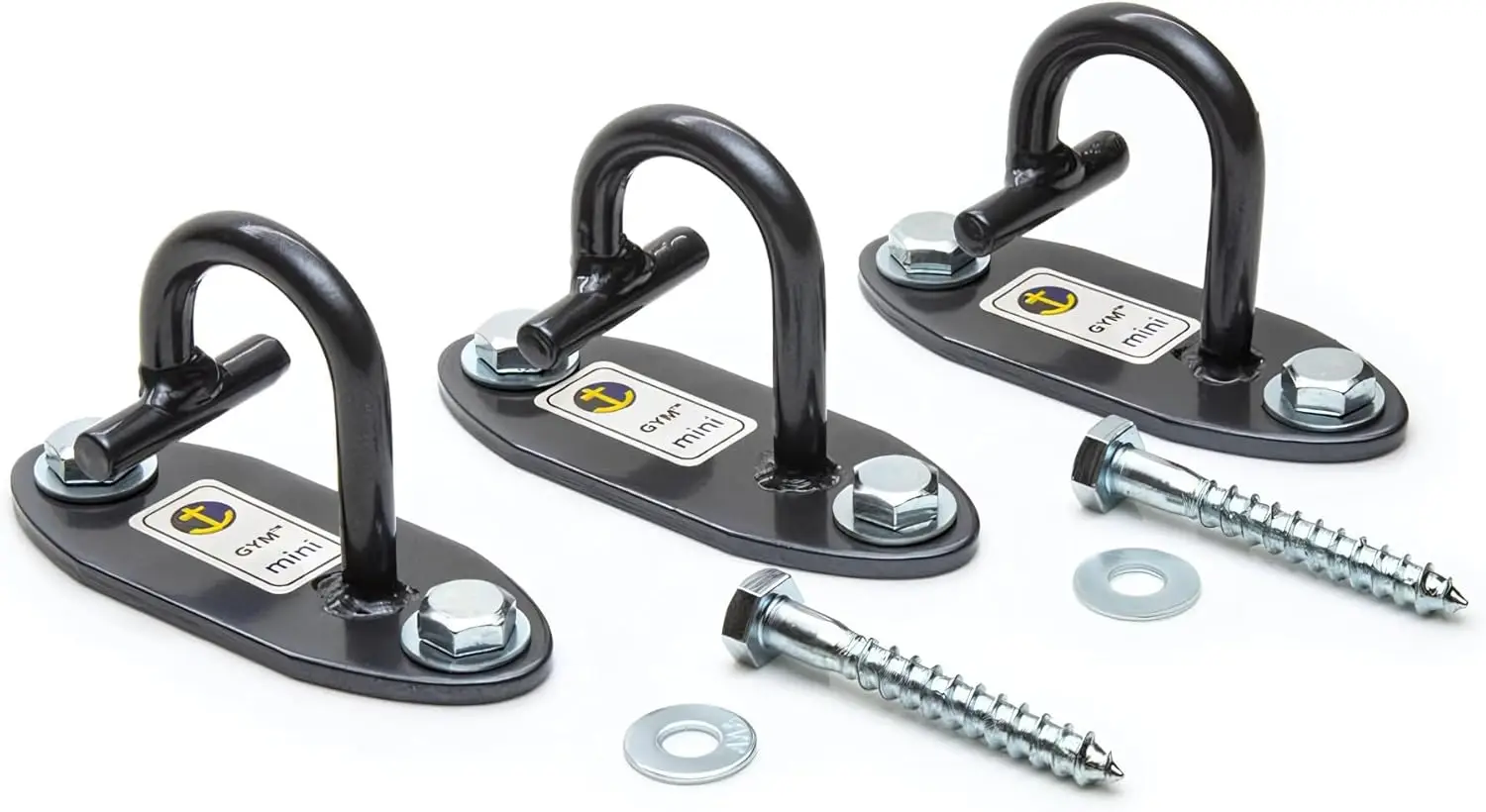 

Набор из 3-х настенных креплений для эспандеров - регулируемая высота, простая установка, выдерживает нагрузку до 300 фунтов.