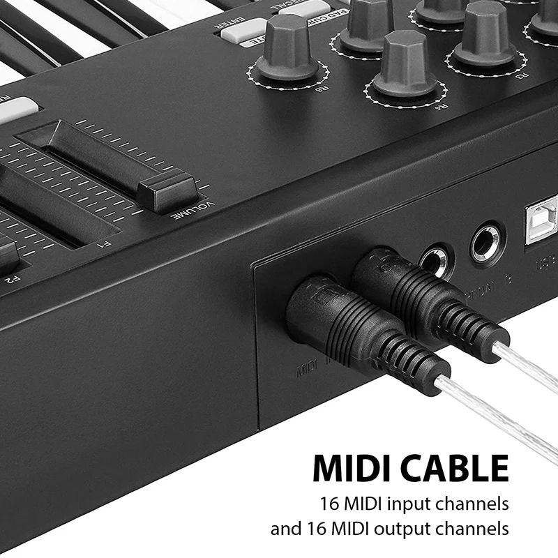 Conversor de cabo MIDI IN-OUT USB superior PC para cabo adaptador de teclado de música