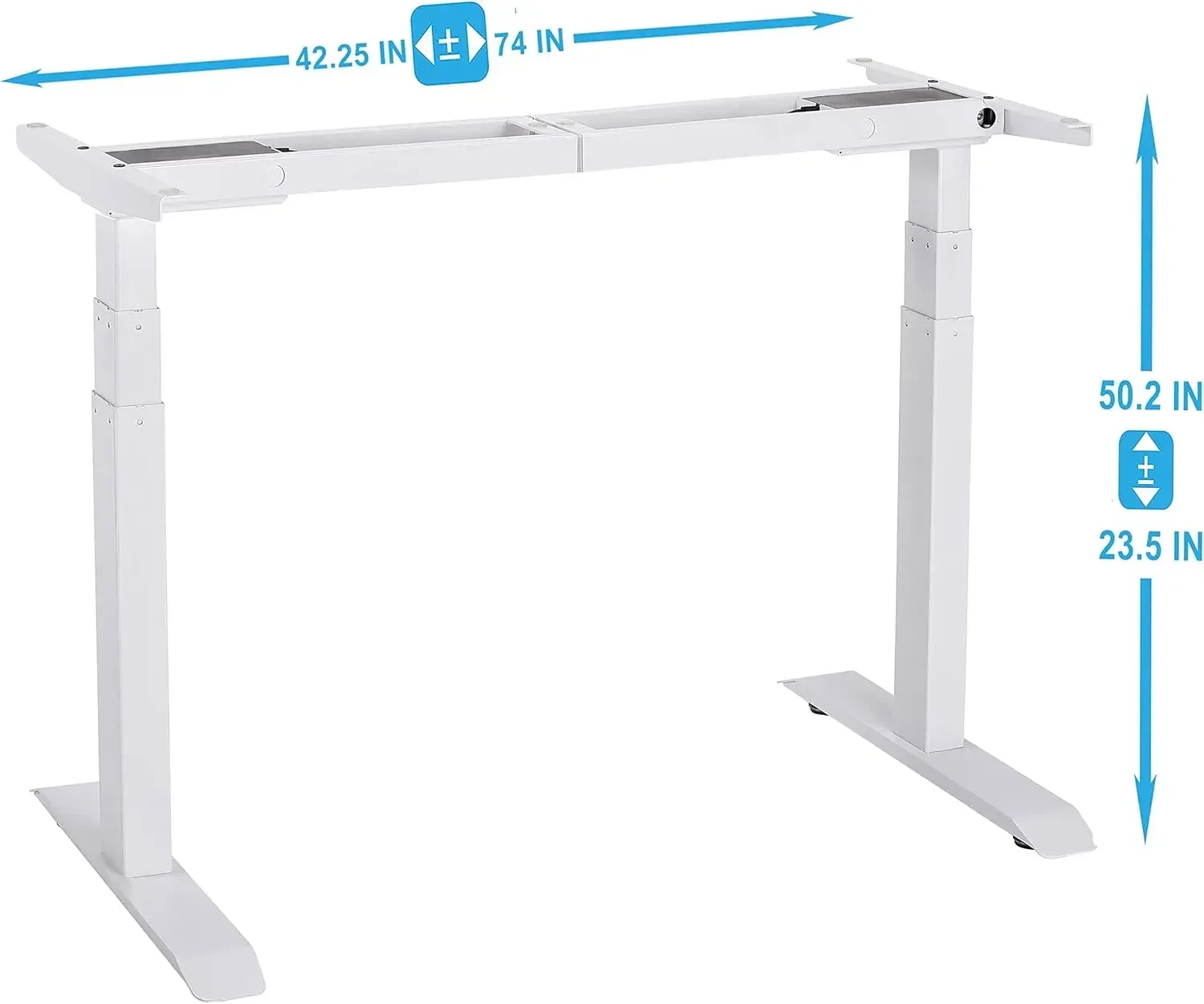 Electric Stand Up Desk Dual Motor, 3 Stage Up Lifting Legs with 1 Inch Thick Bamboo Table Top