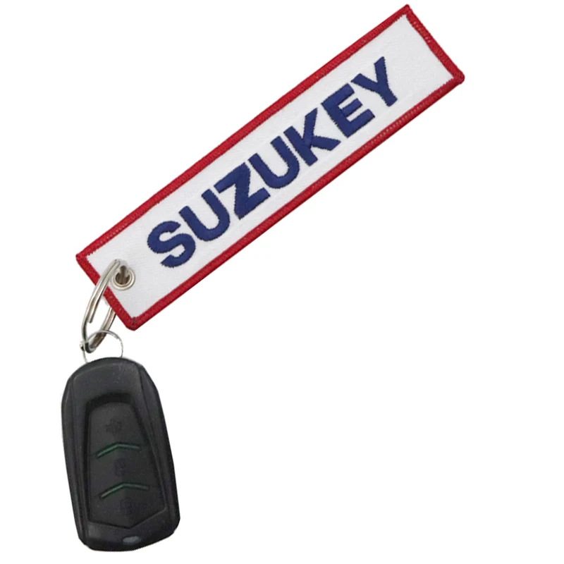JDM SUZUKEY logo Key Chain For Motocycle Key Ring Cars Keychain Gifts Double Sided Embroidery Fashion Keychain Auto parts