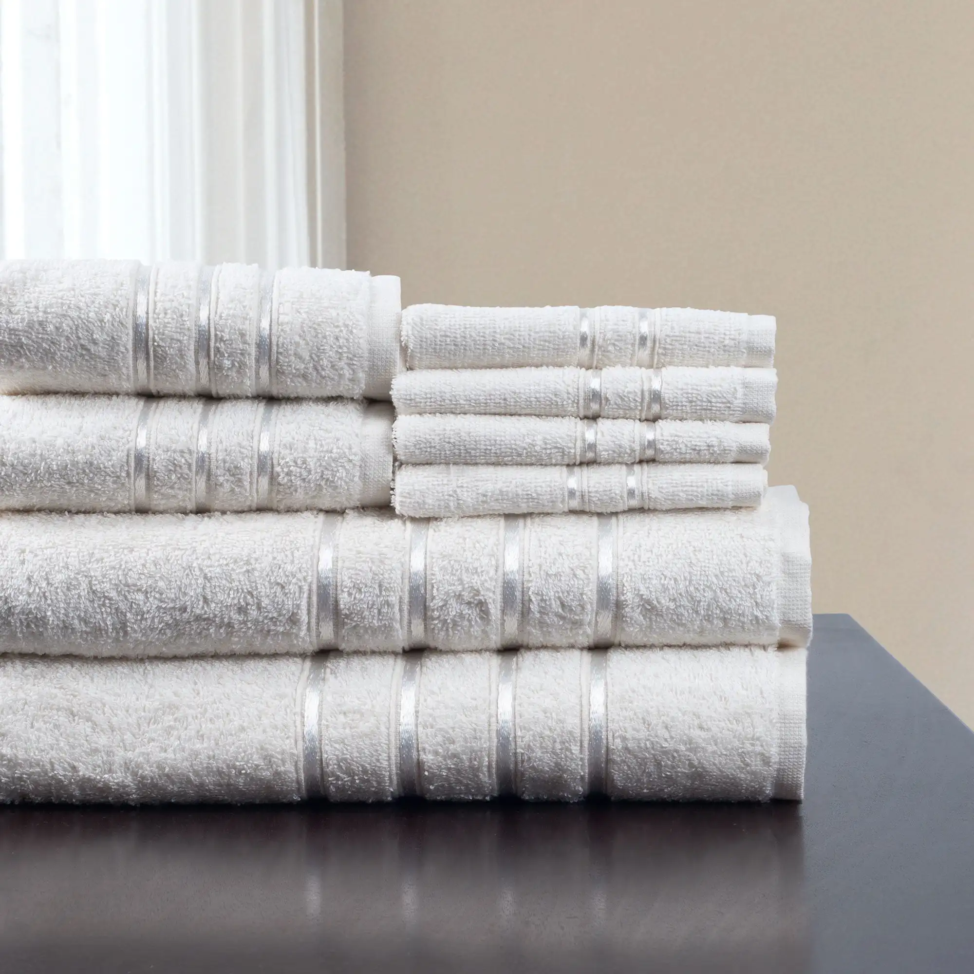 

8-Piece 100% Cotton Plush Bath Towel Set by