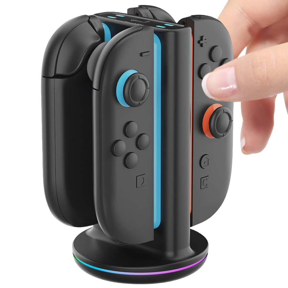 Controller Charger with Lights Charging Dock Magnetic Controller Charger Stand Station for Nintendo Switch2 Joy-Con Accessories